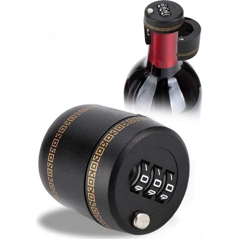 Bouchon de bouteille de vin avec cadenas à code en plastique hermétique pour conserver le vin et empêcher l ouverture non autorisée (1/5)