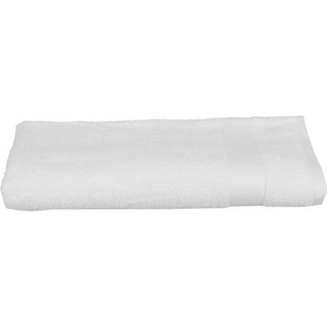 Serviette ou drap de bain 100 x 150 cm Couleur moderne blanc (1/2)