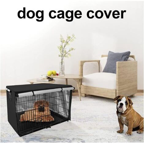 Fundas para jaulas de perros, lonas para jaulas de perros, fundas de poliéster para casetas de mascotas, impermeables, transpirables, material de sombra, lona protectora para jaulas de perros (1/4)