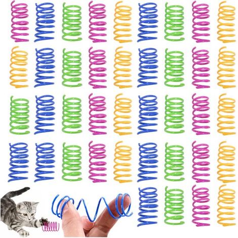 40 pièces - Plumes colorées - Jouets pour chats - Plumes en plastique colorées pour chatons - Idéal pour caresser, mâcher et jouer. Vert (1/5)