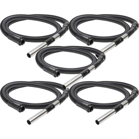 vhbw 5x Ersatz Schlauch kompatibel mit Nilfisk 934, GA 80, 930, GA 90, 135, GA 70, GD920 Staubsauger - 2,41 m, Handgriff, 32mm Rundanschluss