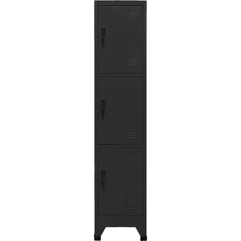 Armoire à casier Vestiaire Rangements Noir 38x45x180 cm Acier -30134 (1/5)