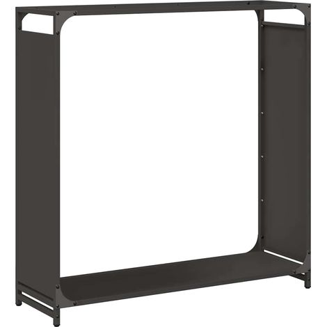 Maison Exclusive - Leñero negro 90x28x90 cm Acero laminado en frí
