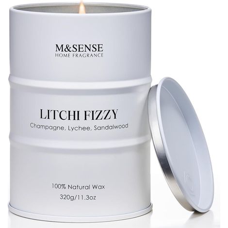 Duftkerze Litchi Fizzy 320g 70h Sojakerze Sommer Deko Aroma Geschenk (1/5)