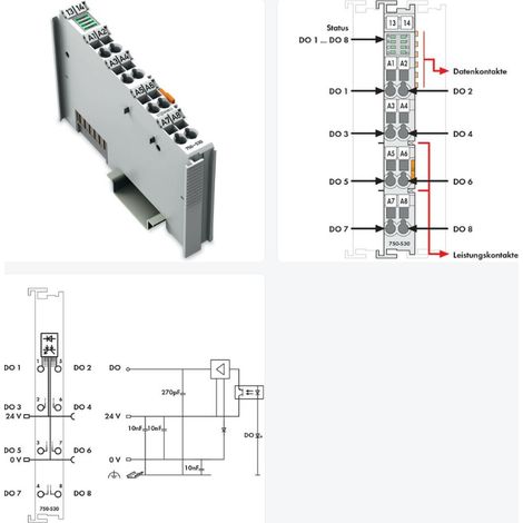 Wago 750-530 Digital output module 8 outputs 24VDC