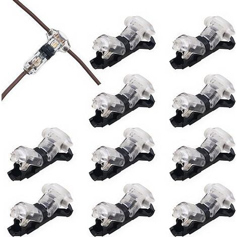 Connecteur en T 1 broches pour fil electrique 20/22 AWG Voiture Étanche Connecteur Électrique - sans soudure en fils câble Voiture LED éclairage connecteur etanche Cosses et kits (1/5)