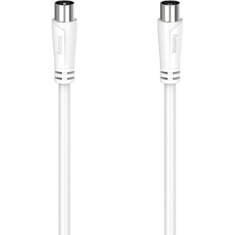 Hama antenne, SAT Câble de raccordement [1x Coaxial mâle - 1x Coaxial femelle] 0.75 m blanc