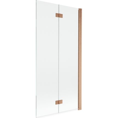 Mexen Mist paroi de douche 2 volets droite 90 x 150 cm, transparent, cuivre brossé - 8A9-090-002-65-00-P (1/5)