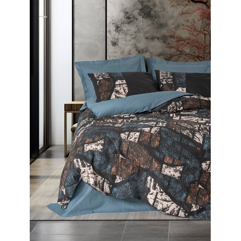 Funda nórdica, funda nórdica, ropa de cama Set 100% Algodón Petrol Verde (1/2)