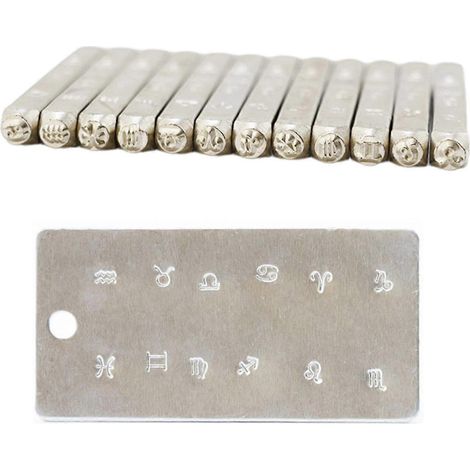 Set mit 12 Metallstempeln mit Sternbildmotiven, 3-mm-Stanzwerkzeug