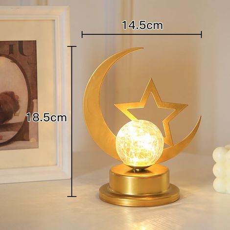 Veilleuse LED creuse, lampe romantique lune et étoiles, style château ou palais, pour chambre, salle à manger ou salon. Décoration