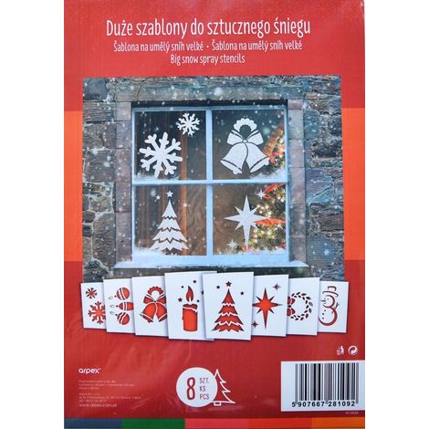Pochoirs de décoration de neige artificielle, 8 pièces. (1/3)