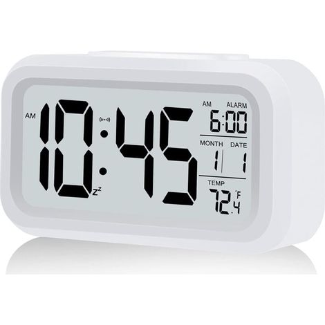 Digitaler, batteriebetriebener Wecker (weiß) (1/4)