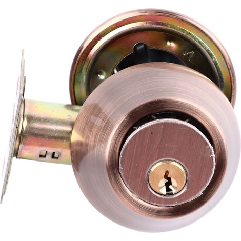 Poignée de porte avec serrure et clés, en acier inoxydable et alliage de zinc, pour porte intérieure ou extérieure, verrou à cylindre simple pour chambre, salle de bain et entrée. (1/5)