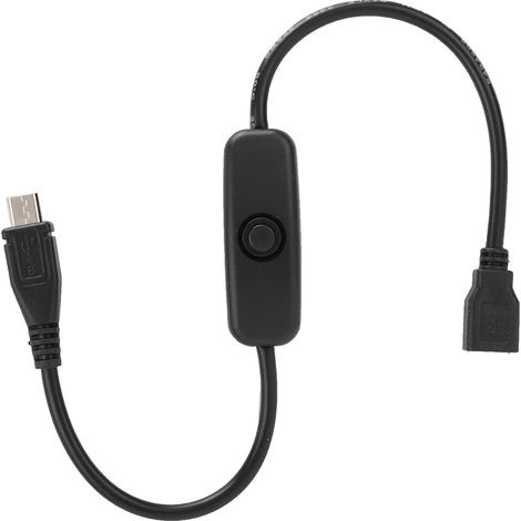 Câble d'extension micro USB femelle vers mâle avec interrupteur à bouton 501 pour Raspberry Pi