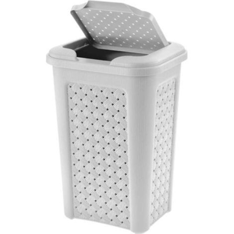 Bacinella Quadrata Con Tappo Bianca - 34X34X14,8 Cm
