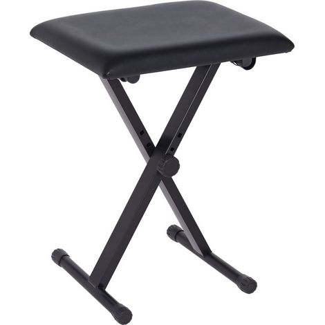 Tabouret piano pliable, banc piano réglable en hauteur de 37 à 47 cm, siège rembourré en PU et pieds en métal antidérapants, charge 100 kg, noir (1/5)