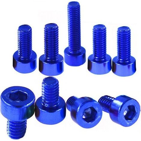 7075 Aluminium Alloy Cup Head Hex Socket Screws Model Hexagon Bolts M3x6/8/10mm M38mm  Royal Blue (1/4)
