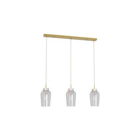 Mantra Lámpara de Techo Colgante de cristal Nora 3 Luces el Champ E27 base recta 18 cm - blanco/madera, negro/mármol, oro/blanco (1/4)