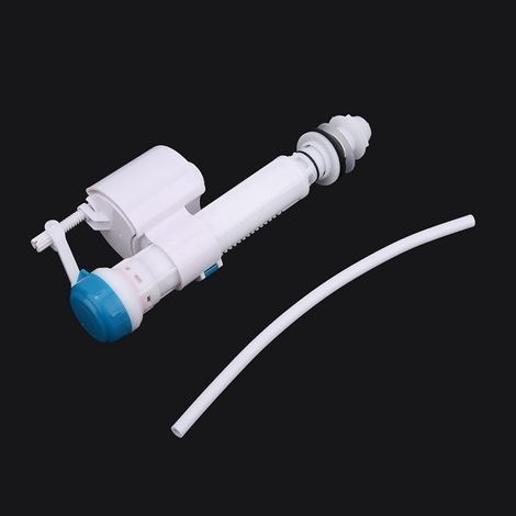 Robinet de Remplissage à Bouton-poussoir pour Toilettes, Siphon de Réservoir à Double Chasse d'eau, Salle de Bains, Bleu Blanc UK G1/2 (Vanne d'entrée d'eau pour tuyau en (1/5)