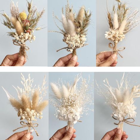 Mini Bouquets de Fleurs Séchées Naturelles Lot de 6 Fleurs Séchées Resine Epoxy Paquets de Fleurs séchées pour Petits Cadres Photo, Bricolage,Scrapbook Cadre Photo Décoration Nail Art Artisanat (1/5)
