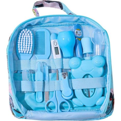 Coffret de soins pour bébé 13 pièces comprenant un coupe-ongles, un kit de nettoyage et des accessoires de toilettage (bleu, taille unique) - RAPANDA (1/4)