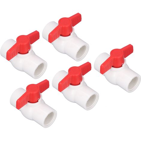 Vanne à boisseau alimentation eau 5 pièces PVC plastique raccord rapide tuyau 25mm intérieur connecteur fileté (1/5)