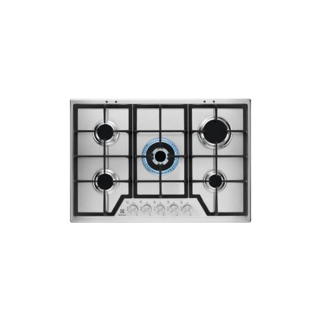 Electrolux KGS7536SX Nero, Acciaio inossidabile Da incasso 75 cm Gas 5 Fornelli (1/5)