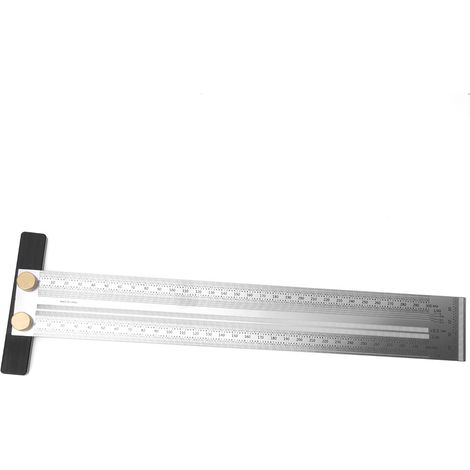 Règle en T en acier inoxydable 300mm, outil de marquage et de mesure pour menuiserie, jauge de traçage de précision. (1/5)