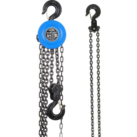 GARRYFIZH Palan à chaîne 2T, treuil de levage manuel avec crochet, outil de bricolage pour travaux de décoration et levage