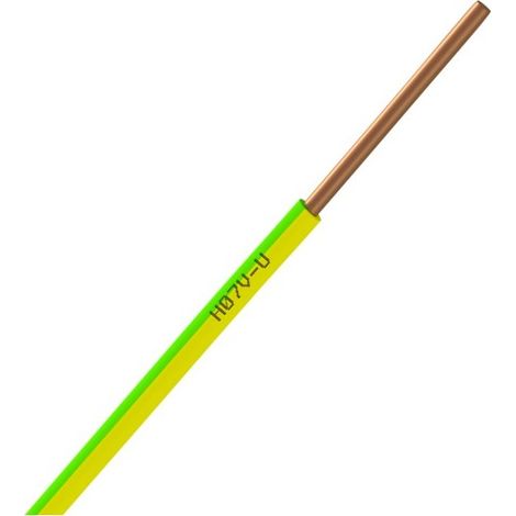 Nexans – Bobine de fil électrique 1,5mm – Vert Jaune – Longueur 100m – Isolation PVC – Conducteur cuivre monofilaire (1/4)