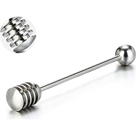 Cuillère à miel/bâtonnet doseur en acier inoxydable 304 pour pots de miel - 16 cm (1/4)