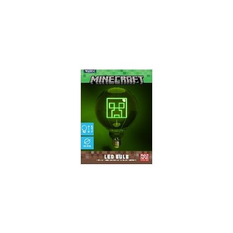 Paladone - Bombilla LED de neón decorativa de Minecraft con rosca E27 - Para cualquier lámpara compatible con Edison, regalo coleccionable de gaming con licencia oficial, para dormitorios y hogares
