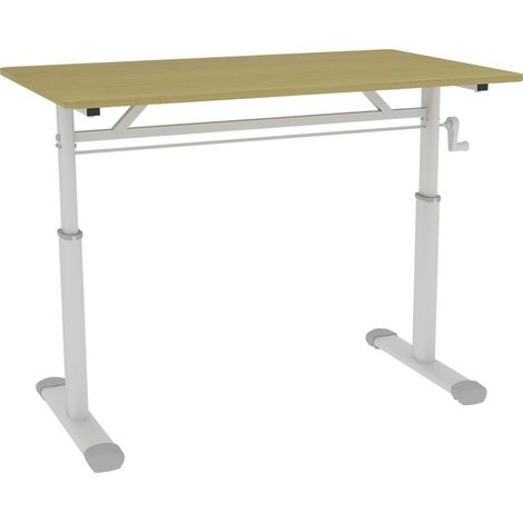 Bureau réglable en hauteur manuel pour enfants et adultes, design compact polyvalent pour maison et bureau (1/5)