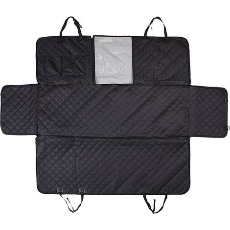 Housse de voiture pour le transport de chiens/chats, imperméable, 137x147 cm, noire (1/5)