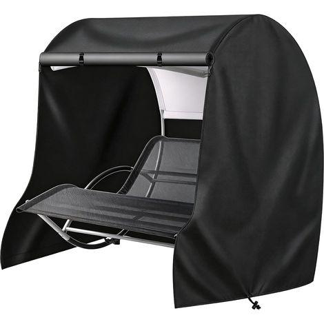 Housse Chaise Longue Jardin, Oxford 600D imperméable, 155x200x190 cm, Noir (1/5)