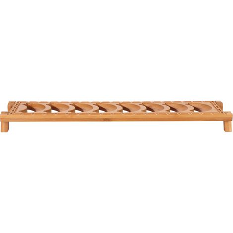 Porte-gobelets en bambou pour thé, étagère de rangement et égouttoir à tasses, accessoire cérémonie du thé avec 8 cases (1/5)