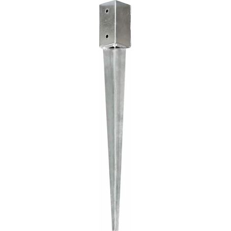 vidaXL Picas de tierra 12 uds acero galvanizado plateado 7x7x75 cm (1/2)