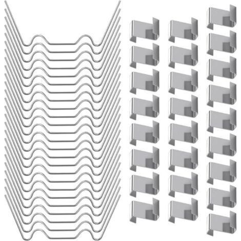 50p Clips de Vitrage pour Serre, 25 Clips Z et W Clip de Fixation pour Vitrage Clip pour Verre de Serres en Acier Inoxydable, Résistants aux Intempéries Pinces Accessoires de Serre
