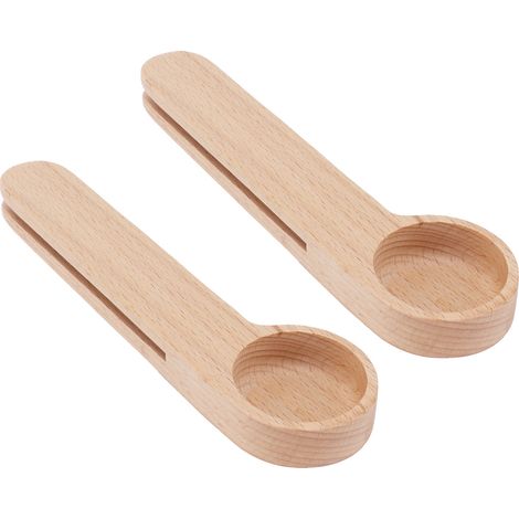 Zweiteiliger Messlöffel aus Holz mit Verschlussclip für Kaffee, Tee, Snacks und Speisen – praktisches 2-in-1-Messwerkzeug mit luftdichtem Verschluss. (1/5)