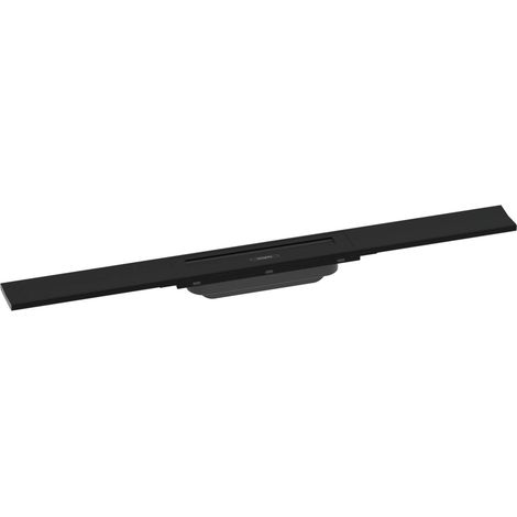 Hansgrohe RainDrain Flex - Canaleta de ducha lineal con rejilla de acero inoxidable 700, independiente, acortable, negro mate 56043670 (1/4)