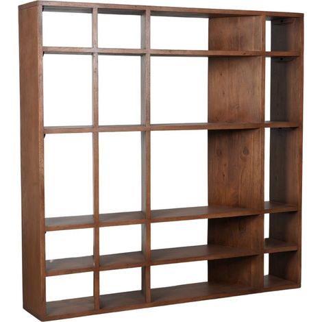 Libreria da parete in legno massello di acacia con vani a giorno Dadra (1/4)