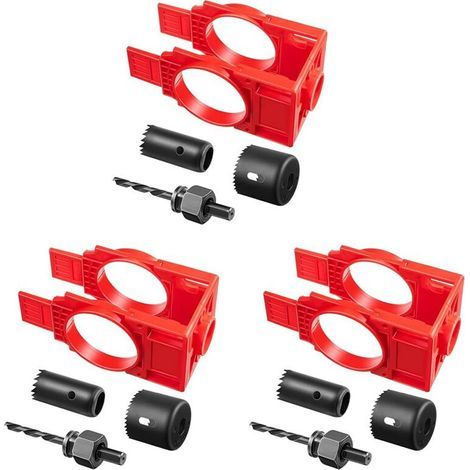 Kit d'installation de serrure de porte en 3 pièces, kit de perçage pour porte en bois, scie cloche, kit d'installation de poignée de porte (1/3)
