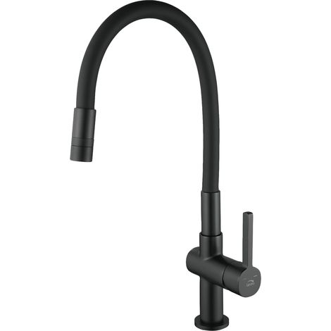 Grifo para lavabo de pie ALITA Laveo negro con caño flexible (1/2)