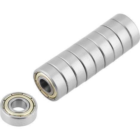 Packung mit 10 Edelstahlkugellagern 696ZZ, Abmessungen: 6 x 15 x 5 mm (1/5)