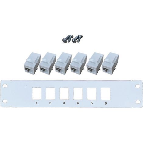 6-Port Cat5e Ethernet-Patchpanel, RJ45, Wand- und Rackmontage, Keystone-Modul (1/4)