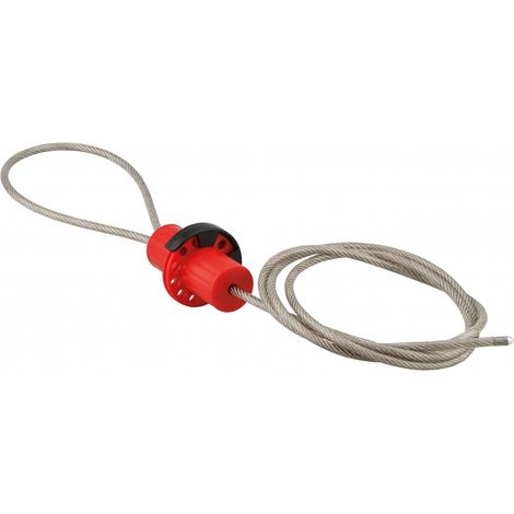 Cavo di blocco regolabile Ø 6 mm lungo 2,00 m, lucchettabile, Lockout Tagout LOTO - THIRARD