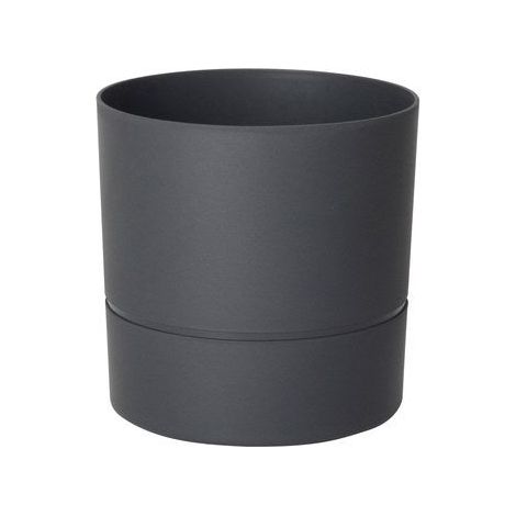 Aquaduo Runder Topf aus Polypropylen, Durchmesser 19,3 cm, Anthrazitgrau EDA