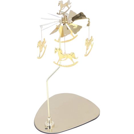 Bougeoir rond triangulaire style romantique européen en acier inoxydable avec carillon éolien rotatif pour aromathérapie et porte-bougie Trojan (1/5)