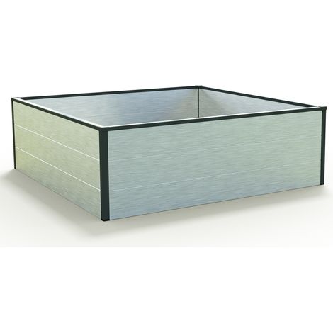 GFP HALFSIZE Huerto urbano de aluminio - Jardinera compacta y resistente enaluminio anodizado - 119 x 119 x 39 cm